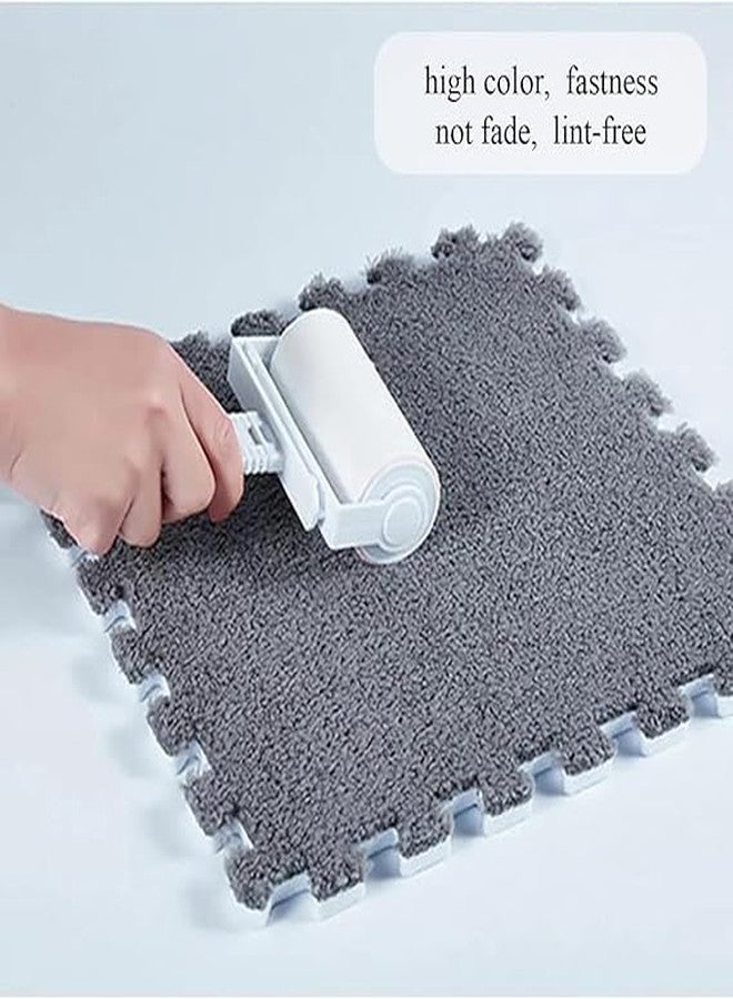 LOMESH Interlocking Carpet Shaggy Soft Foam Play Mat Velvet Fluffy Area Rugs, 10pcs Square Plush Puzzle Floor Tiles Climbing Mats for Rooms Home Parlor Bedroom (10pcs Grey) - Image 3